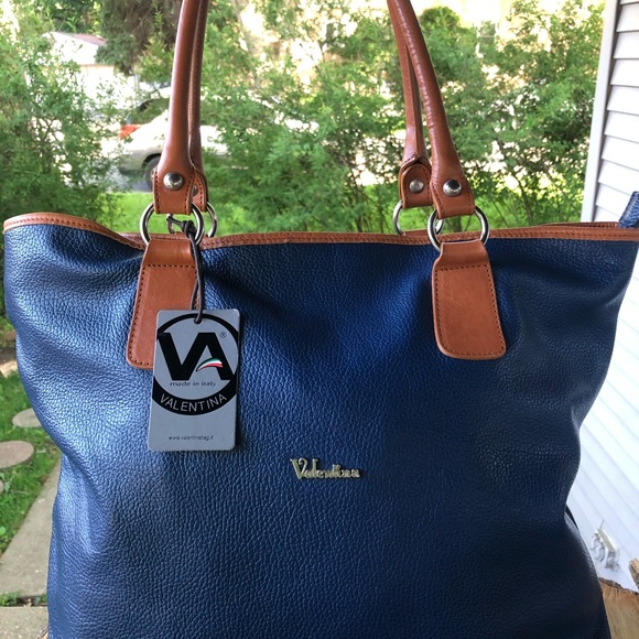 Like New Leather Valentina - Blue and Tan - Made in Italy - Picture 3 of 10